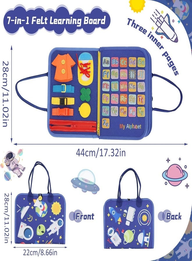 KolorFish Busy Board for Toddlers,Montessori Toys for Boys Girls 1 2 3 4 5 6 7 Year Old,Early Educational Activity Baby Sensory Toy,Autism Busy Book Travel Toys for Kids (Space Dark Blue) - Image 2